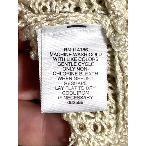 Liz Claiborne Cardigan Open Front Crochet Plus 1X Acrylic Boho Cottagecore NWT - Picture 5 of 7